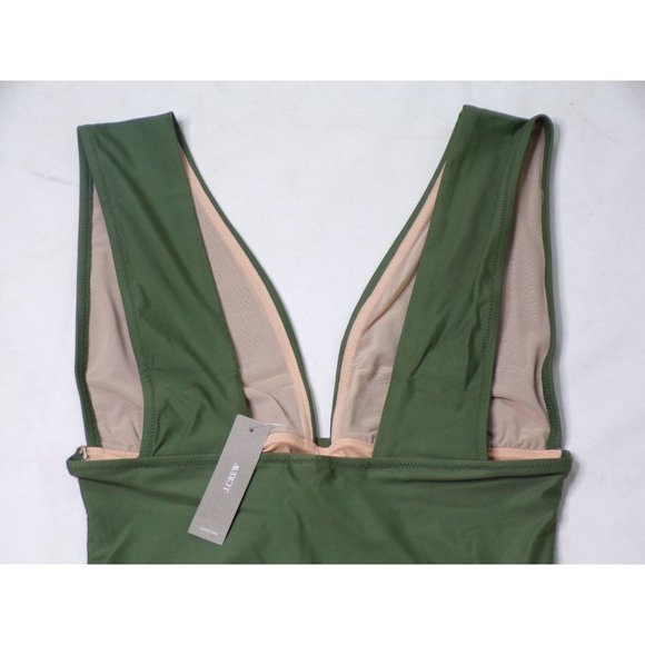 J CREW V-Neck Plunge One-Piece Swimsuit  Safari Green 14 NWT $98 - Picture 5 of 5
